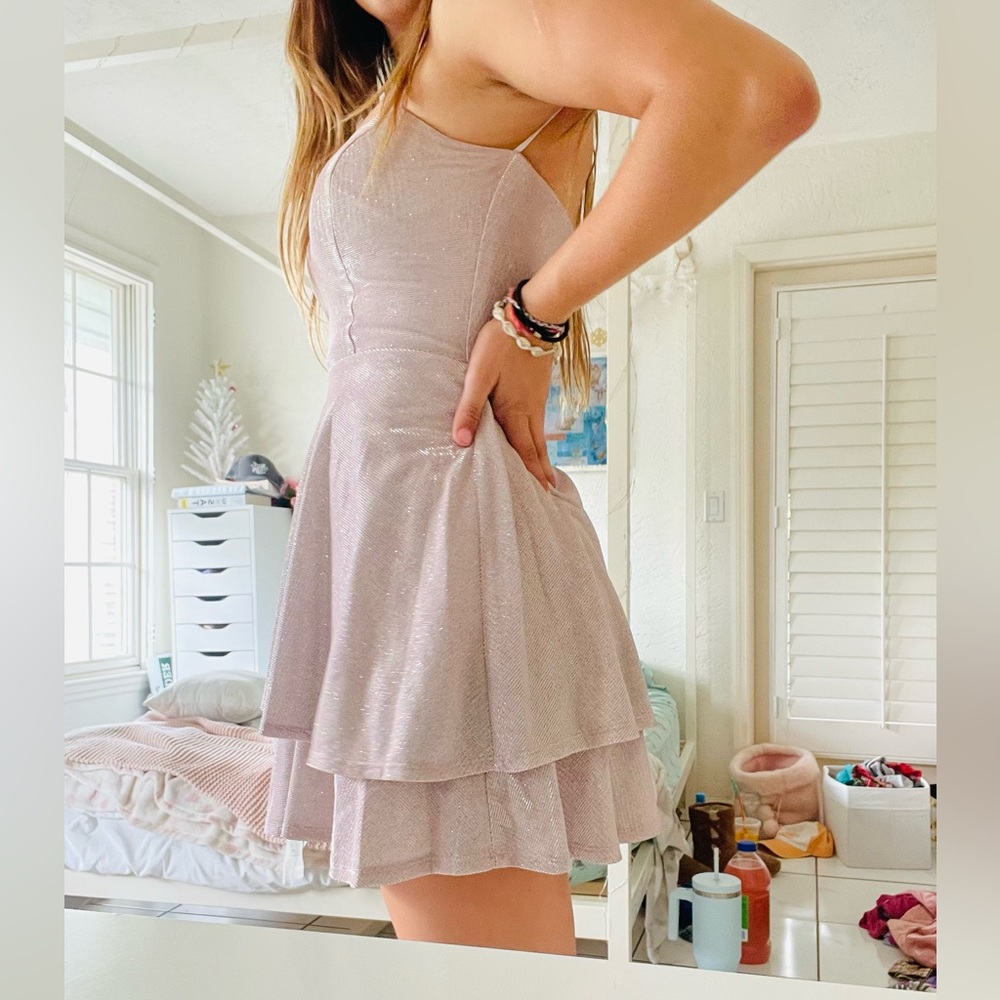 Sparkling rose mini dress